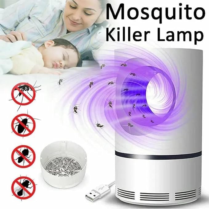 Mosquito Killer Lamp International Eco Friendly Bug Zapper Electric Mosquito Lamp Dual Mosquito Zapper Lamp Indoor Insect Trap Portable Killer Lamp.M61 (White) 3053