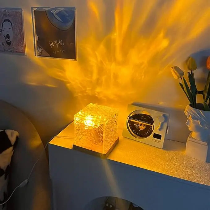 Wave Lamp, Wave Light Cube, Aurora Glow Lamp Crystal Night Light, Romantic Lamp for Room Decor, LED Wave Lights, Room Decor for Kids 19357