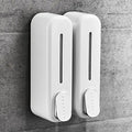 Wall Mount Hand Liquid Shampoo Shower Gel Dispenser for Hotel Bathroom White 25509