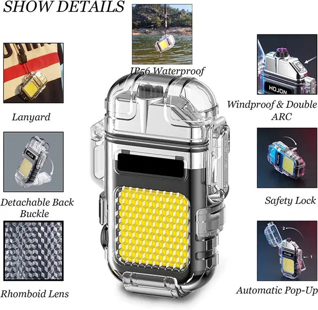 Metal Black LED Flashlight Lighter 19333