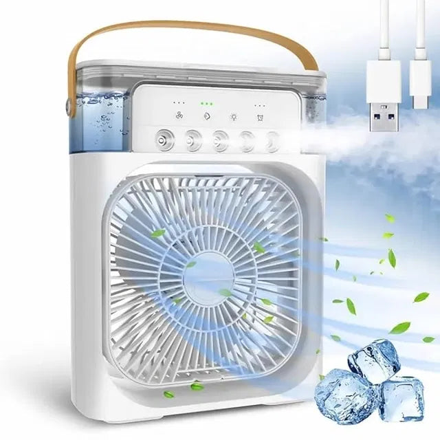 Mini Cooler for Room Cooling Portable Mini Fan Cooler with 7 Colors LED Light, 3 Wind Speeds and 3 Spray Modes for Office, Home, Dorm, Travel (Random Color) 24505