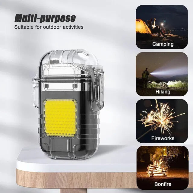 Metal Black LED Flashlight Lighter 19333
