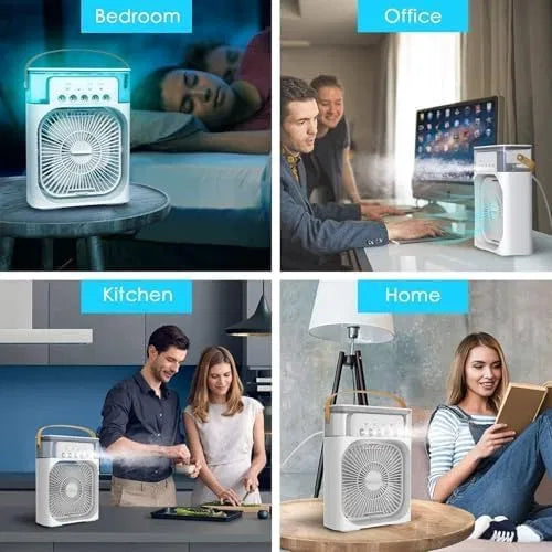 Mini Cooler for Room Cooling Portable Mini Fan Cooler with 7 Colors LED Light, 3 Wind Speeds and 3 Spray Modes for Office, Home, Dorm, Travel (Random Color) 24505