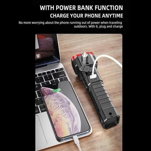 8 in 1 Portable Rechargeable Torch LED Flashlight 25960
